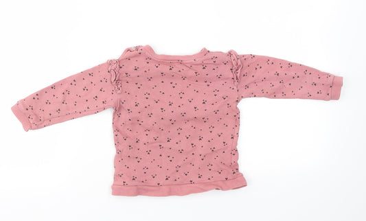 H&M Girls Pink Pullover Jumper Size 9-12 Months