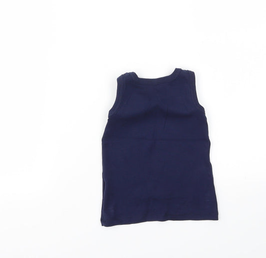 M&S Girls Blue Basic T-Shirt Size 2-3 Years