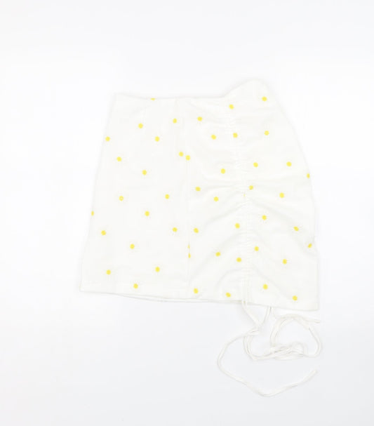 Shien Womens White Floral Wrap Skirt Size S