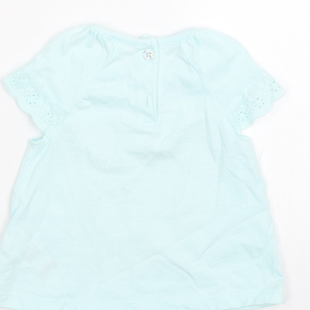 F&F Girls Blue Basic T-Shirt Size 3-6 Months