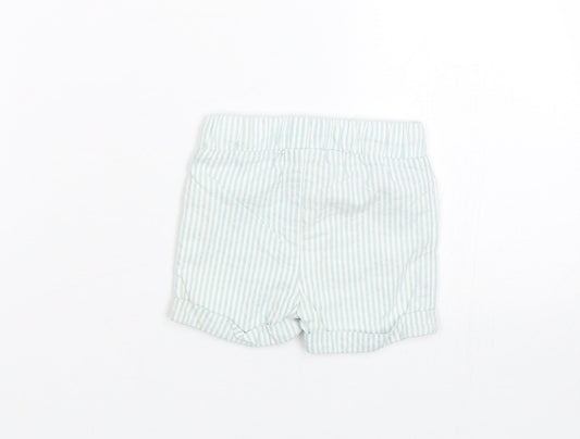M&S Baby Blue Striped Cropped Trousers Size 0-3 Months