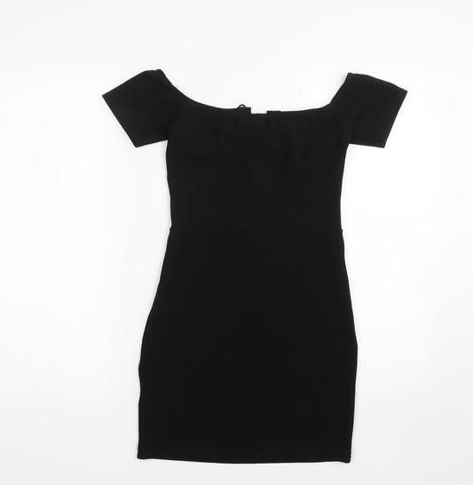 PRETTYLITTLETHING Womens Black Wrap Dress Size S