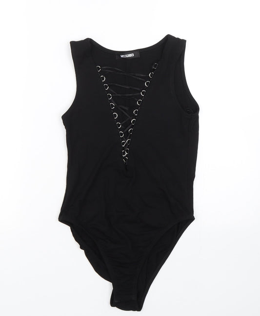 Womens UK Size 8 Missguided One-Piece Black Catsuit