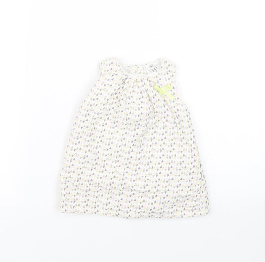 F&F Girls White Argyle/Diamond Tank Dress Size 0-3 Months