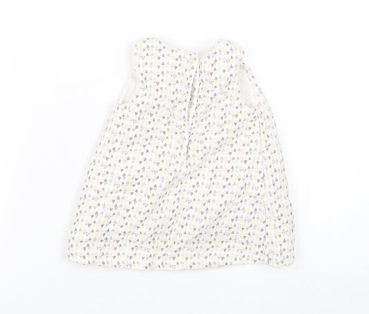 F&F Girls White Argyle/Diamond Tank Dress Size 0-3 Months