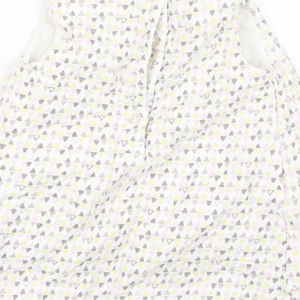 F&F Girls White Argyle/Diamond Tank Dress Size 0-3 Months