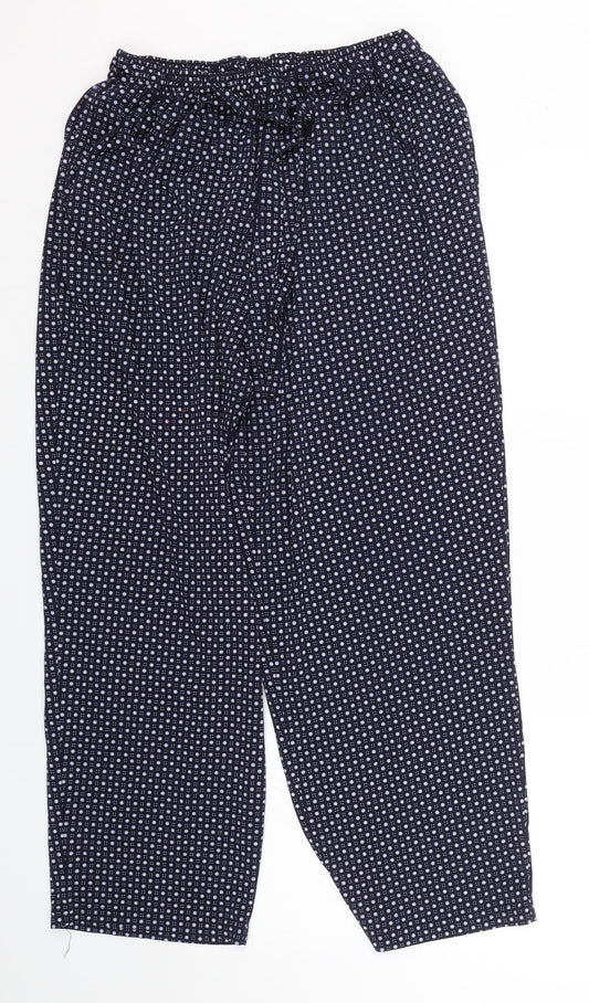 Bonmarché Mode Womens Blue Polka Dot Capri Trousers Size 2XL L25 in