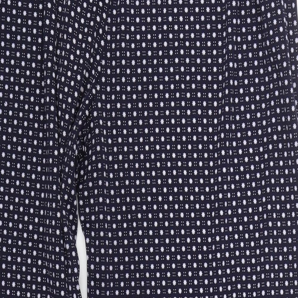 BM Mode Womens Blue Polka Dot Capri Trousers Size 2XL L25 in