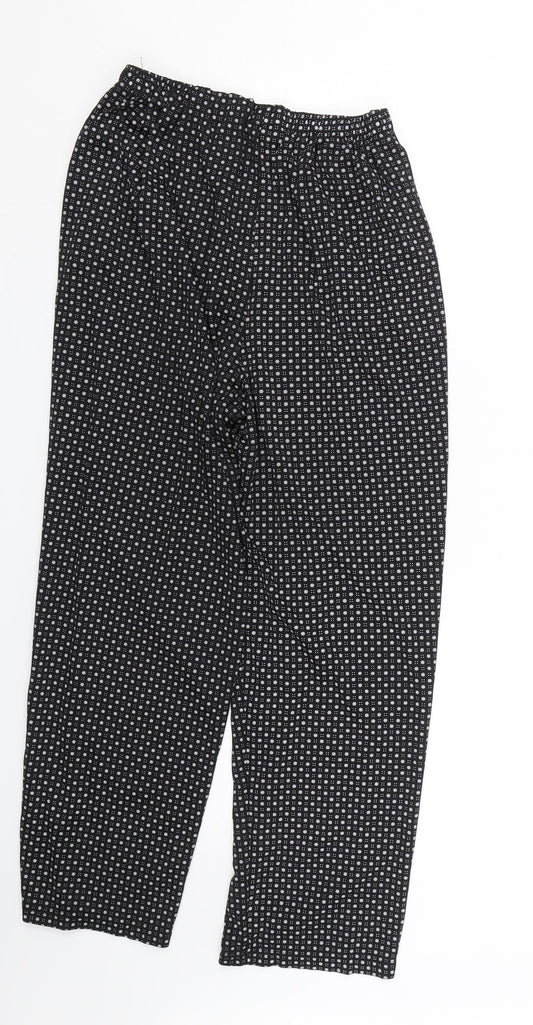BM mode Womens Black Polka Dot Capri Trousers Size L L24 in