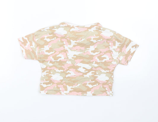 Matalan Girls Multicoloured Camouflage Cropped T-Shirt Size 7 Years