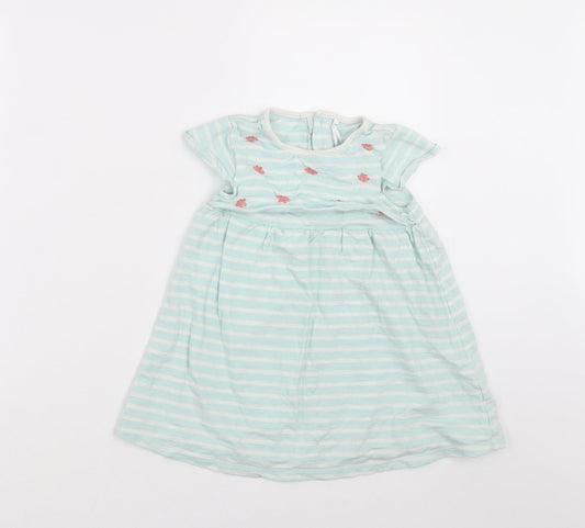 TU Girls Green Striped T-Shirt Dress Size 18-24 Months