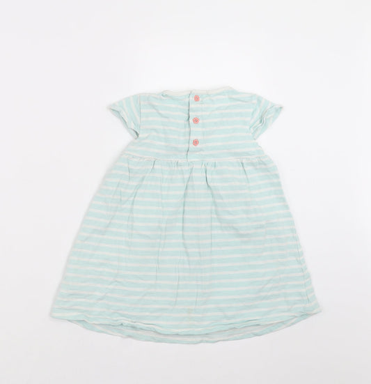 TU Girls Green Striped T-Shirt Dress Size 18-24 Months