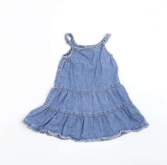 George Girls Blue Denim Trapeze & Swing Size 9-12 Months