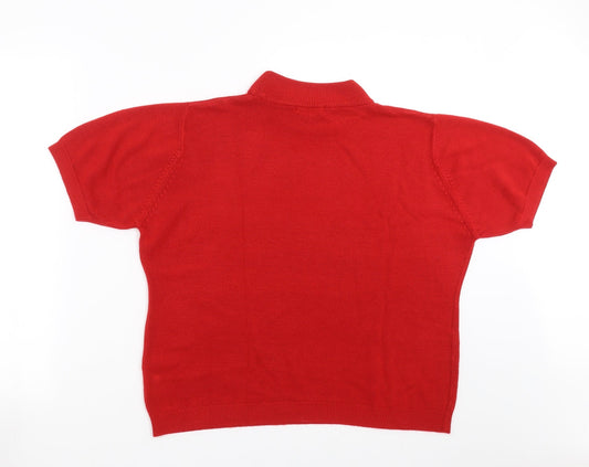 Womens UK Size 20 Berketex Red Pullover Jumper