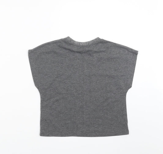 outfit kids Girls Grey Basic T-Shirt Size 5 Years - rock & pearl