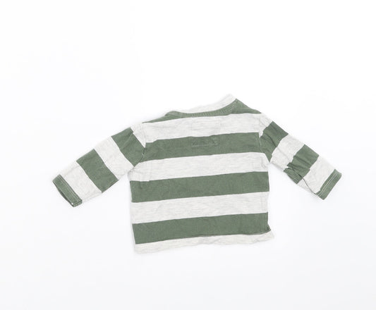 TU Baby Green Striped Basic T-Shirt Size 0-3 Months - Little Explorer