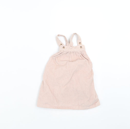 Marks and Spencer Girls Pink Corduroy Pinafore/Dungaree Dress Size 6-9 Months
