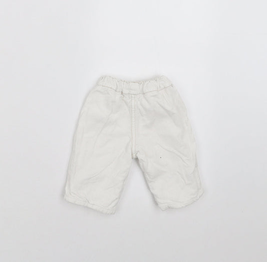 BHS Girls White Trousers Size Newborn - Embroidered detail