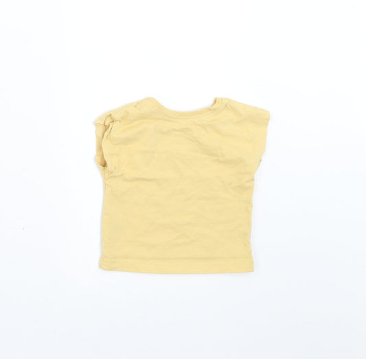 George Girls Yellow Basic T-Shirt Size 0-3 Months - rainbow
