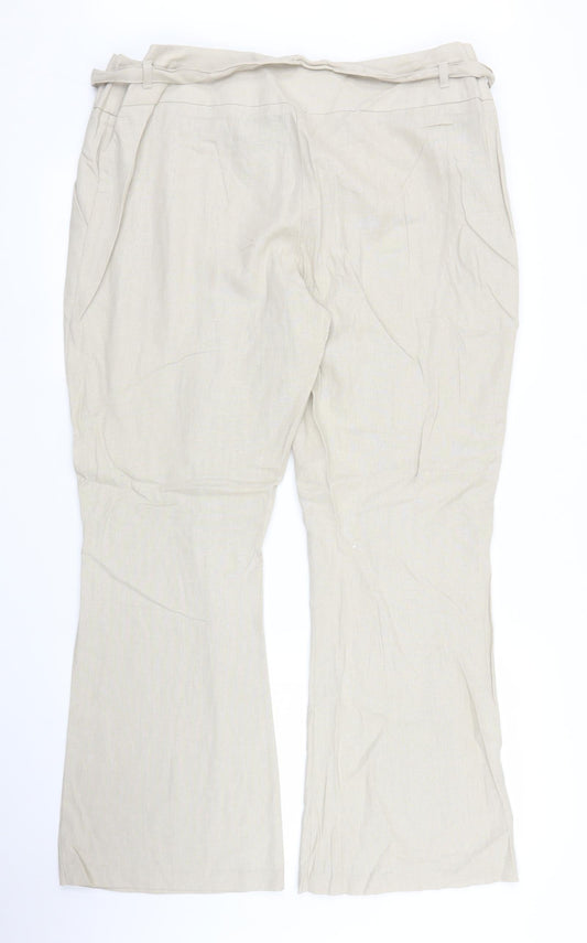 George Womens Beige Trousers Size 18 L29 in