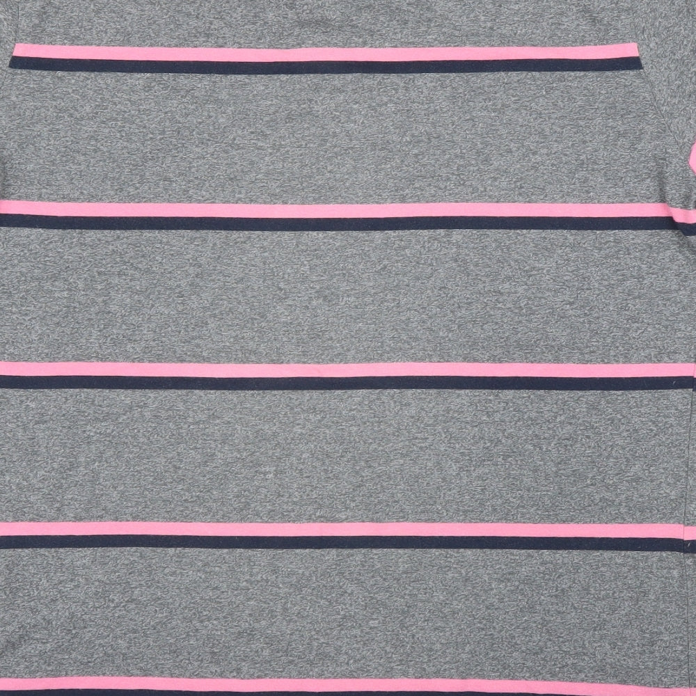 Primark Mens Grey Striped Button-Up Size L