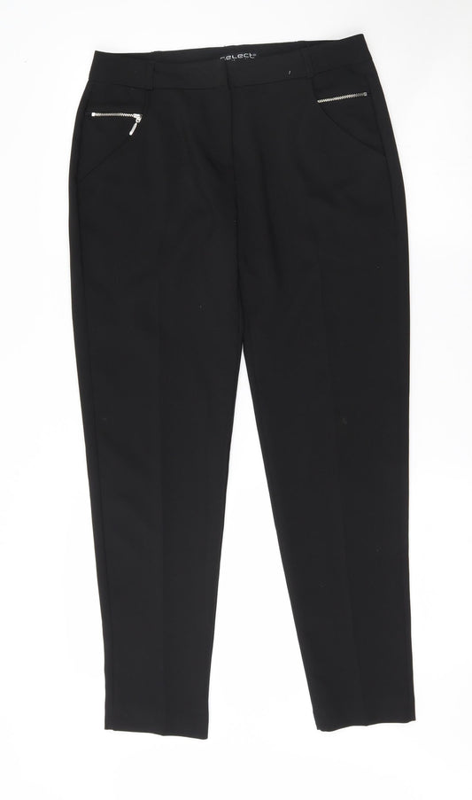 Womens UK Size 10 Select Regular Fit Black Trousers