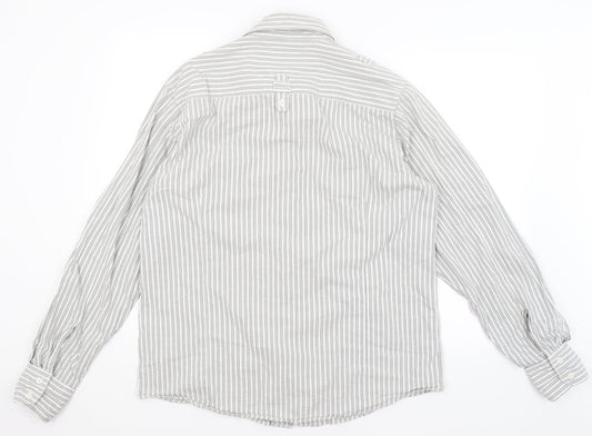 Preworn Mens Grey Striped Button-Up Size XL