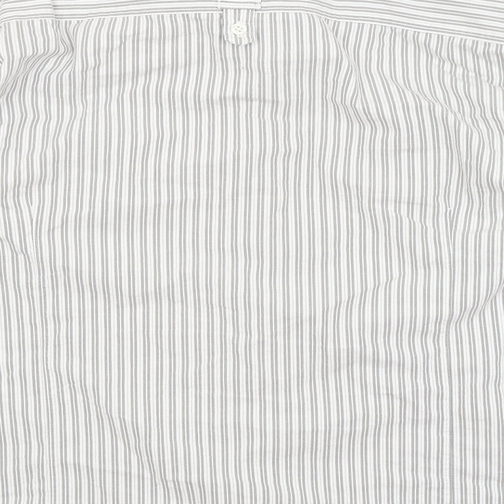 Mens UK Size XL Preworn Grey Button-Up Long Sleeve Casual Shirt