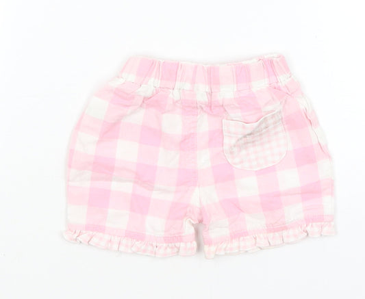 Bebe Cool Baby Pink Check Cropped Trousers Size 3-6 Months
