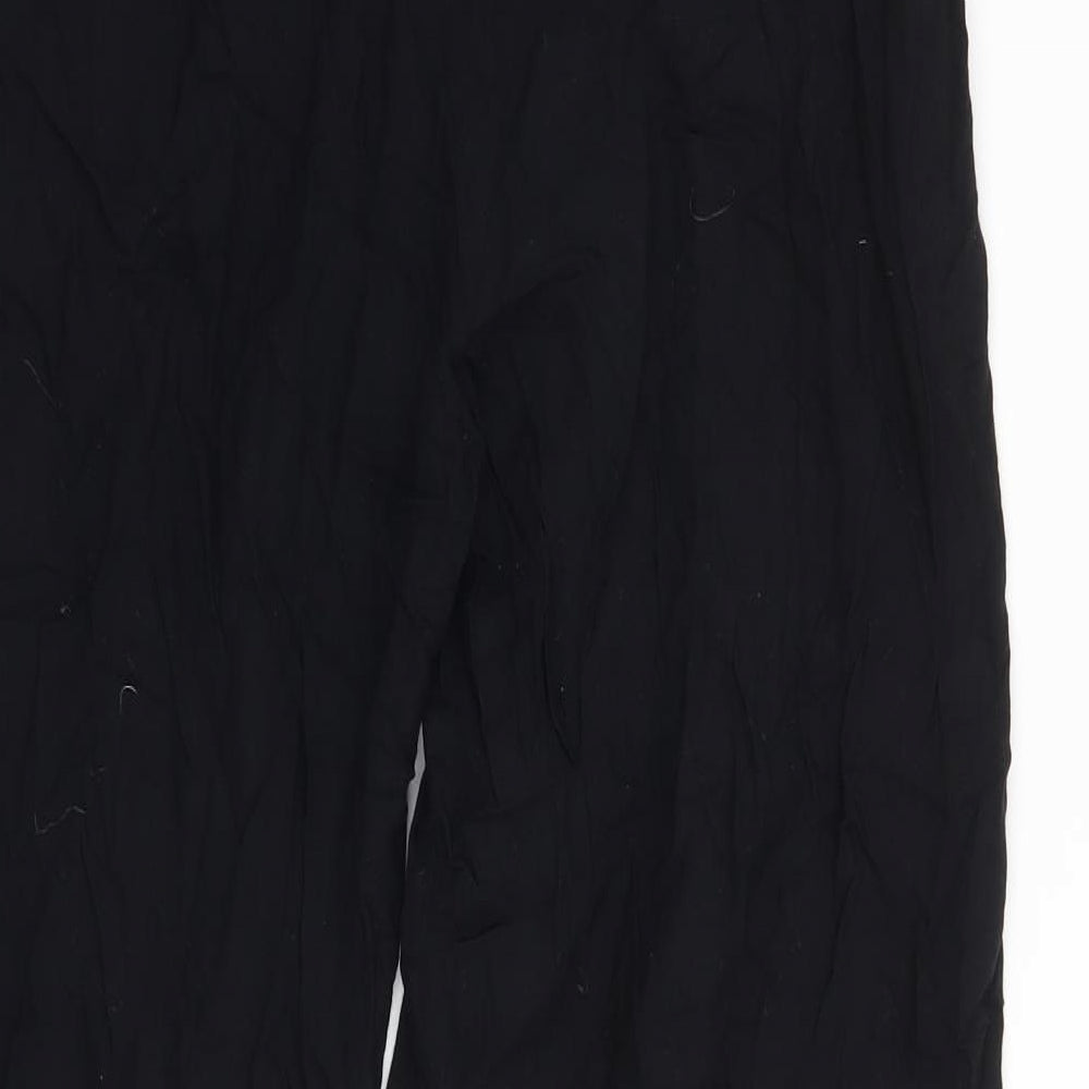 Womens UK Size 4 H&M Regular Fit Cropped Black Trousers