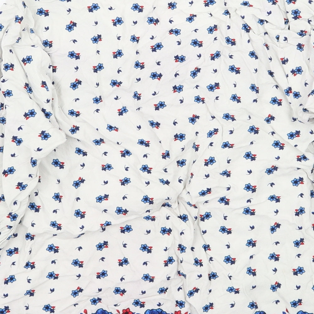 George Womens White Geometric Basic Blouse Size 8