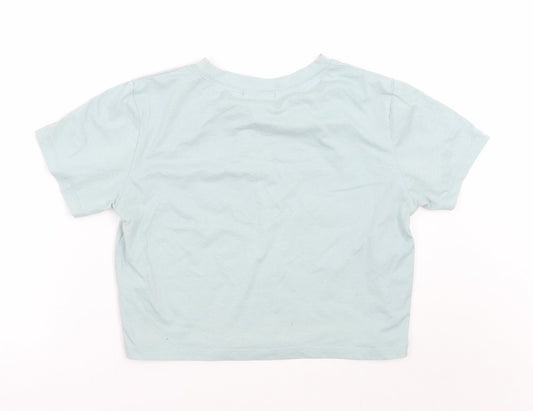 ROMWE Womens Blue Cropped T-Shirt Size M
