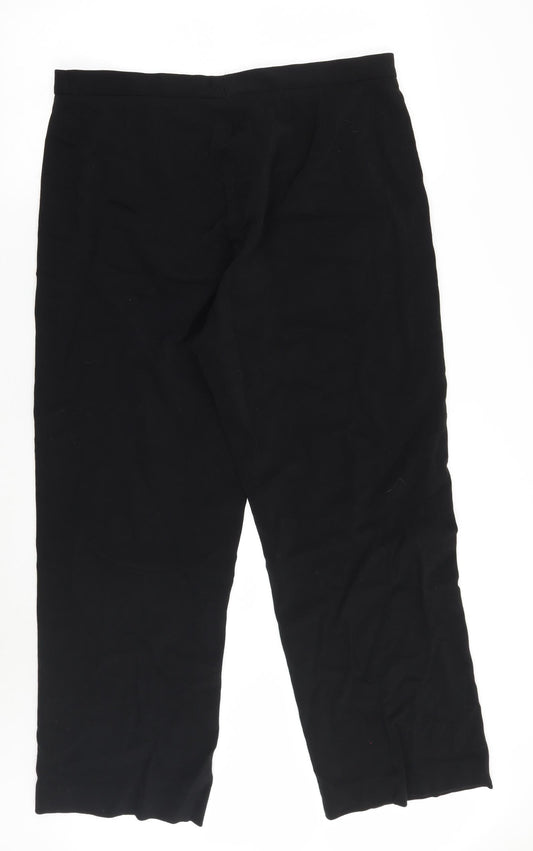 Womens UK Size 34 Preworn Regular Fit Black Trousers