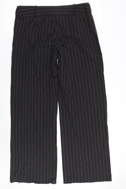 George Womens Black Striped Trousers Size 14 L30 in