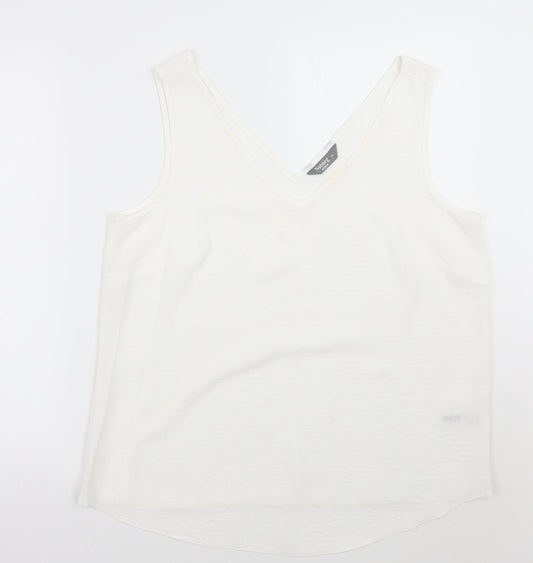 Womens UK Size M Nutmeg White Basic Blouse