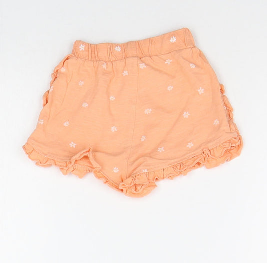 George Girls Orange Geometric Cropped Jeans Size 12-18 Months