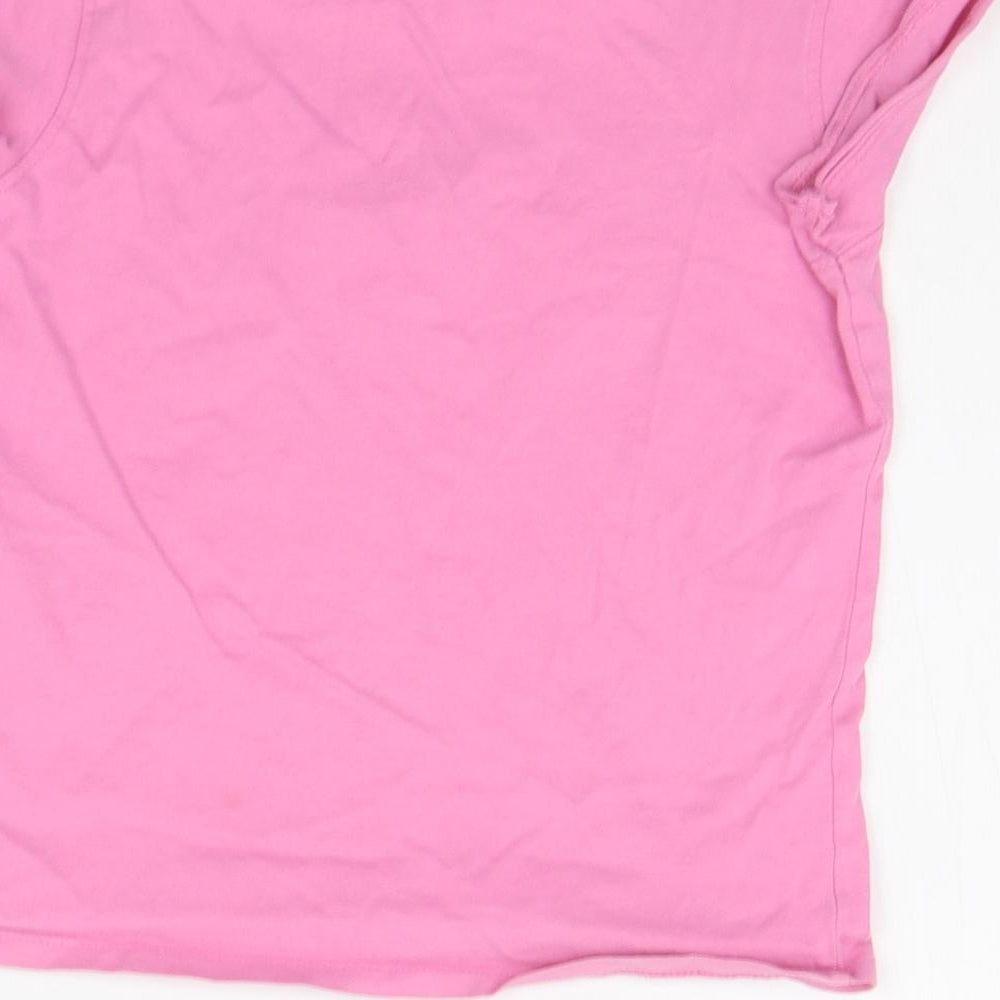 Marks and Spencer Girls Pink Basic T-Shirt Size 9 Years