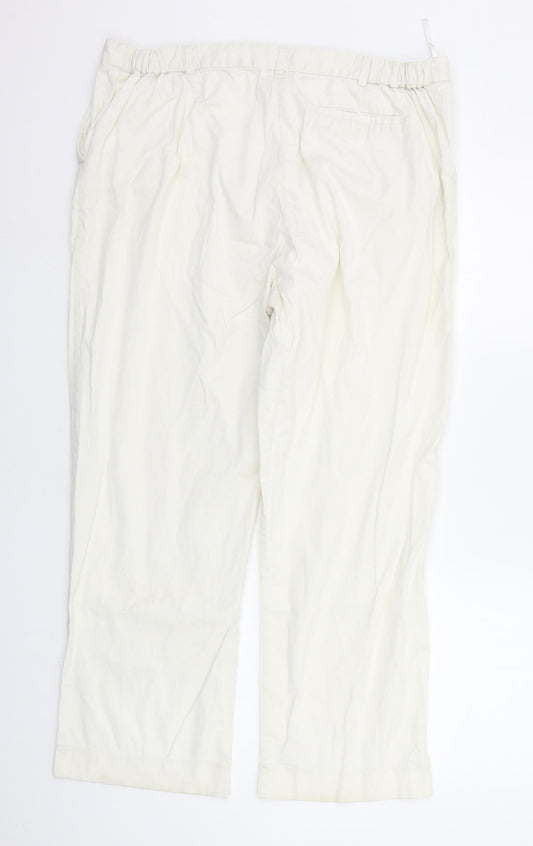 First Avenue Womens White Trousers Size 18 L26 in