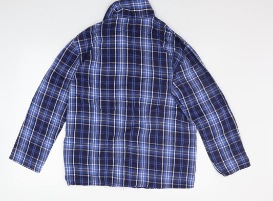 TU Mens Blue Check Button-Up Size S