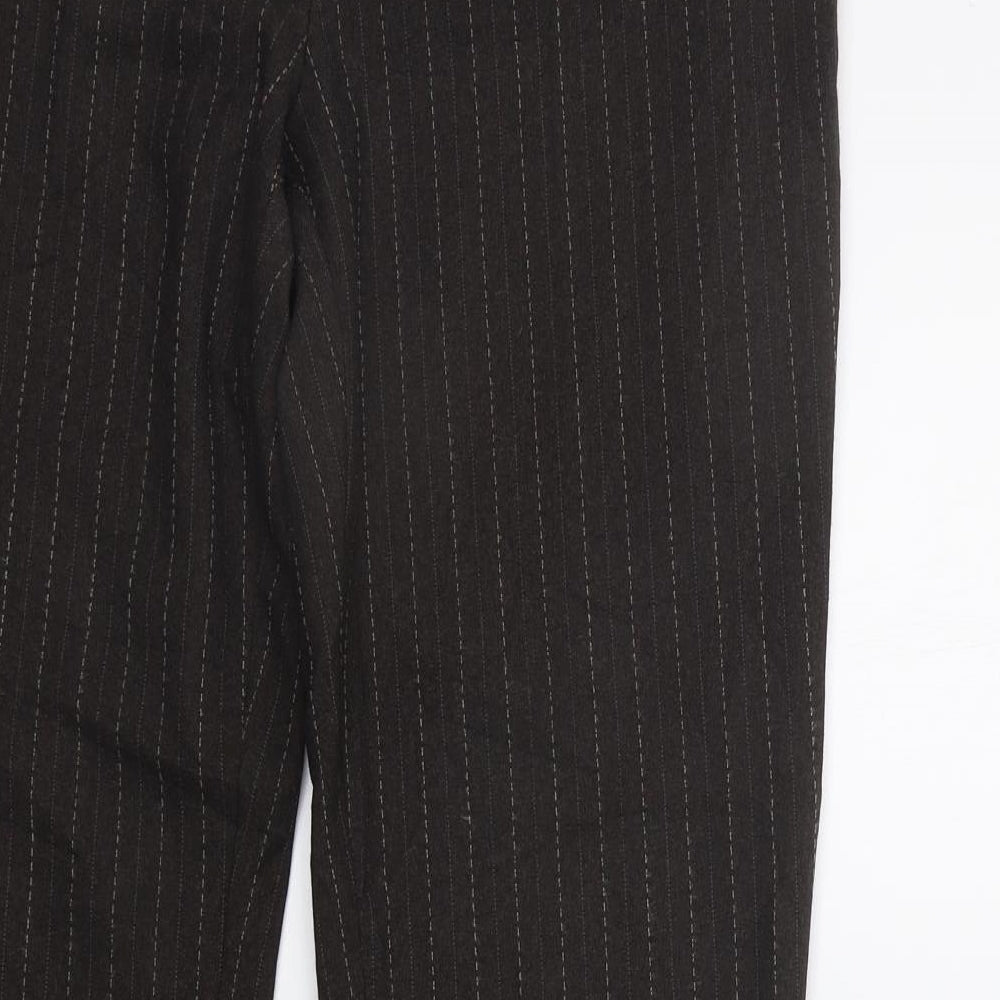 F&F Womens Brown Striped Trousers Size 12 L27 in