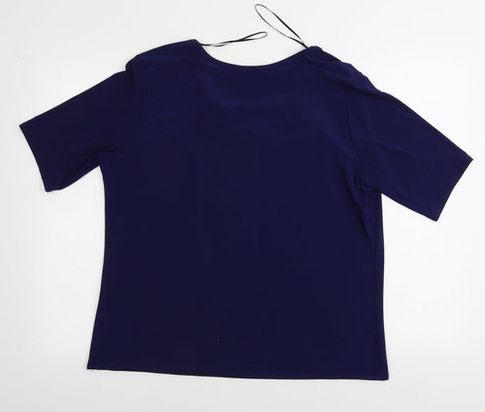 Womens UK Size 20 Kate Lilly Blue Basic T-Shirt