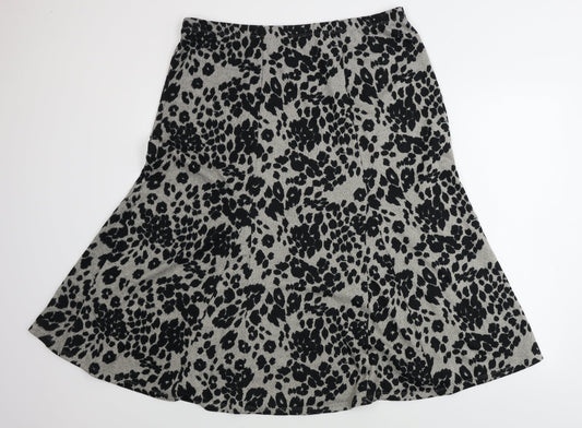 Nutmeg  Womens Grey Animal Print  A-Line Skirt Size 18