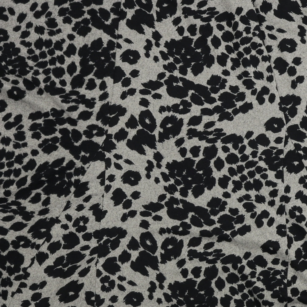 Nutmeg  Womens Grey Animal Print  A-Line Skirt Size 18