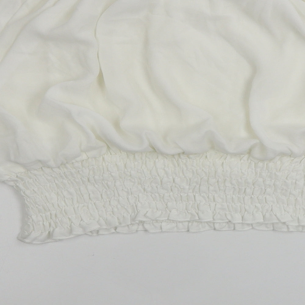 Womens UK Size 14 New Look Ivory Basic Blouse