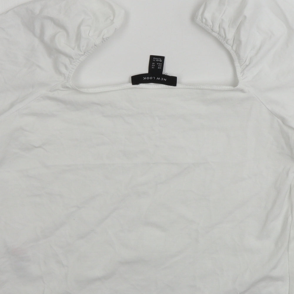 Womens UK Size 14 New Look White Basic T-Shirt