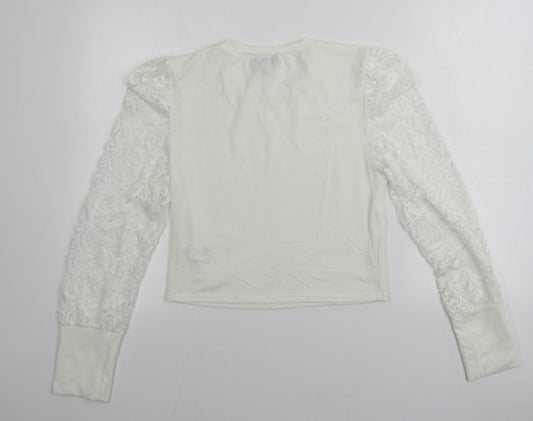 Womens UK Size L Pink Vanilla Ivory Basic T-Shirt