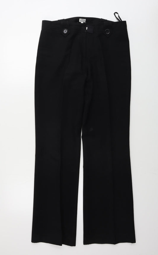 Womens UK Size 12 Etam Regular Fit Black Trousers