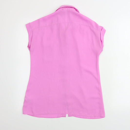 Womens UK Size 8 Atmosphere Pink Basic Button-Up