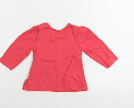 George Girls Red Basic T-Shirt Size 6-9 Months