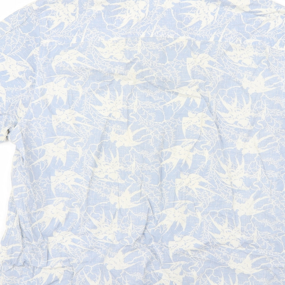 ACW85 Mens Blue Geometric   Button-Up Size L